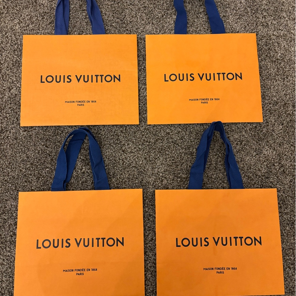 Louis Vuitton Bold Orange Bags with Blue Handles
